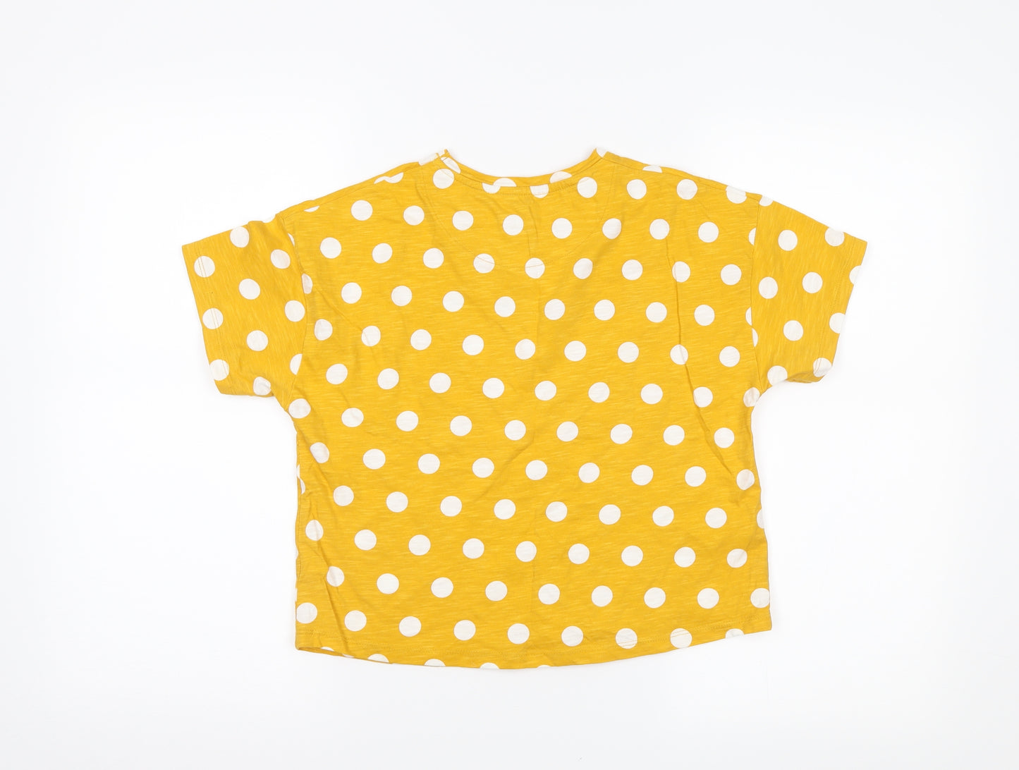 F&F Girls Yellow Polka Dot  Cropped T-Shirt Size 10-11 Years