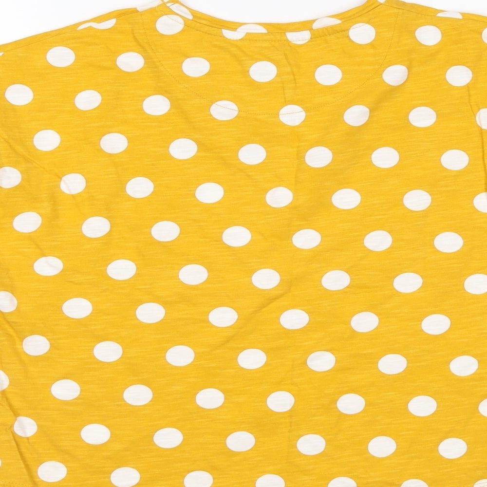 F&F Girls Yellow Polka Dot  Cropped T-Shirt Size 10-11 Years