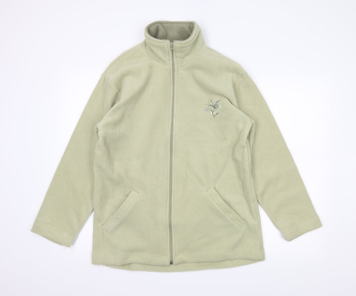 Daxon Womens Green Floral  Full Zip Jumper Size 12