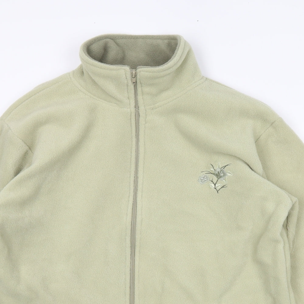 Daxon Womens Green Floral  Full Zip Jumper Size 12