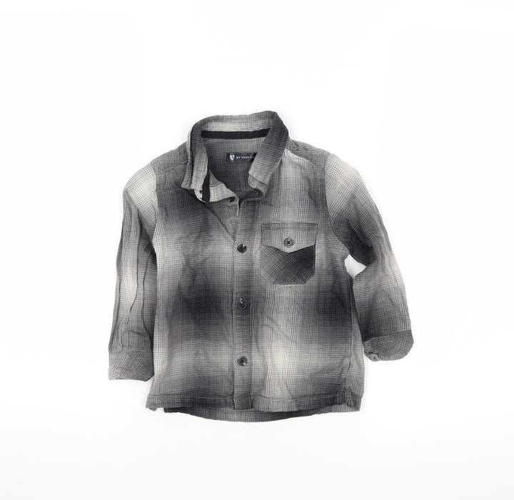 Very Boys Grey Plaid Basic Button-Up Size 18-24 Months