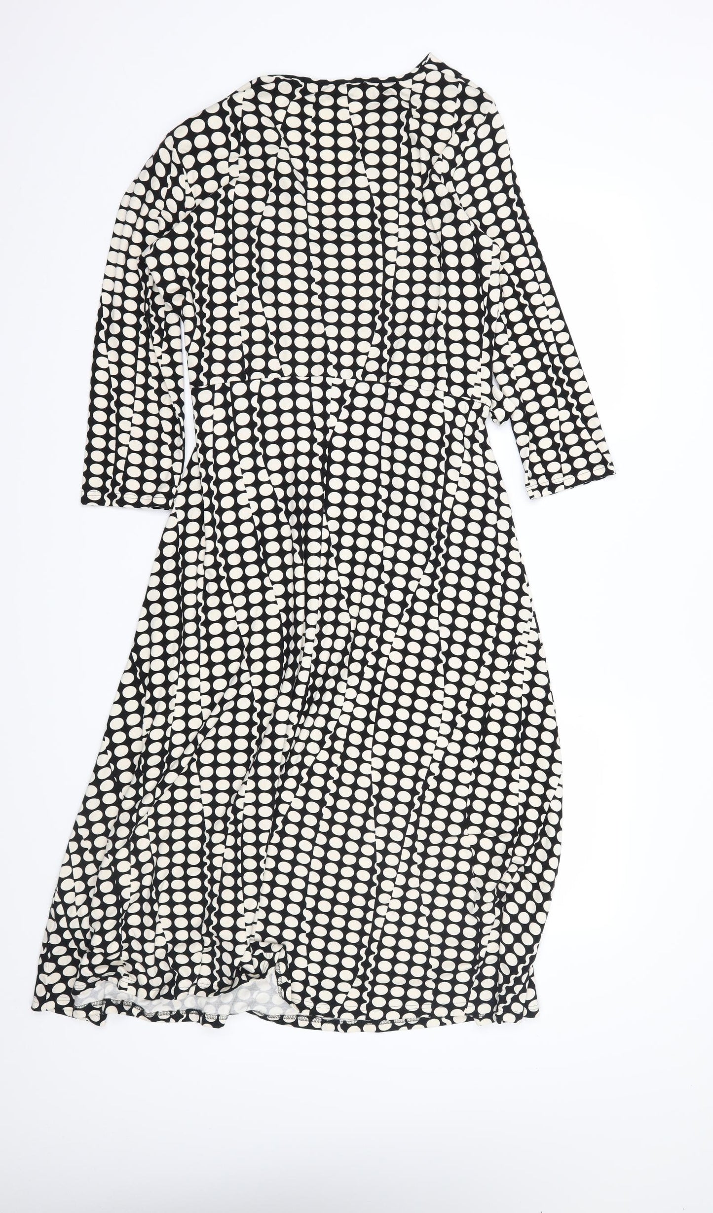 M&S Womens Black Polka Dot  Maxi  Size 14