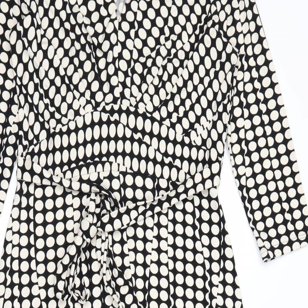 M&S Womens Black Polka Dot  Maxi  Size 14