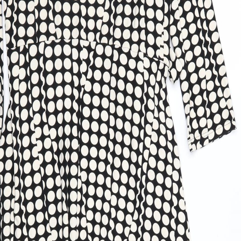 M&S Womens Black Polka Dot  Maxi  Size 14