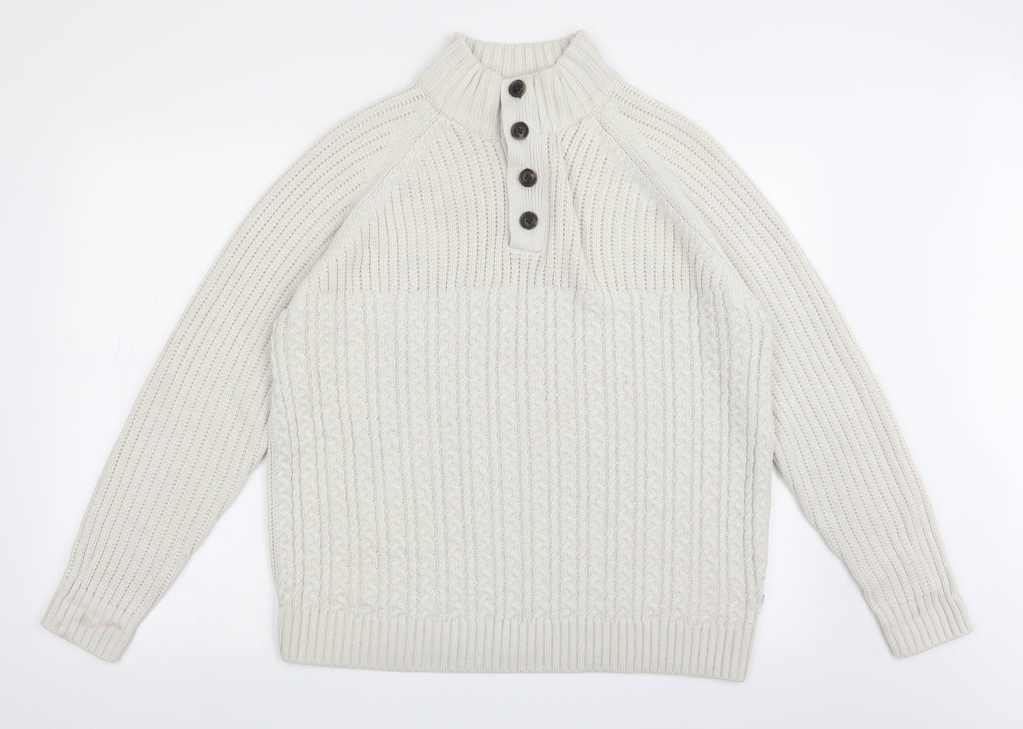Burton Mens White  Knit Pullover Jumper Size XL