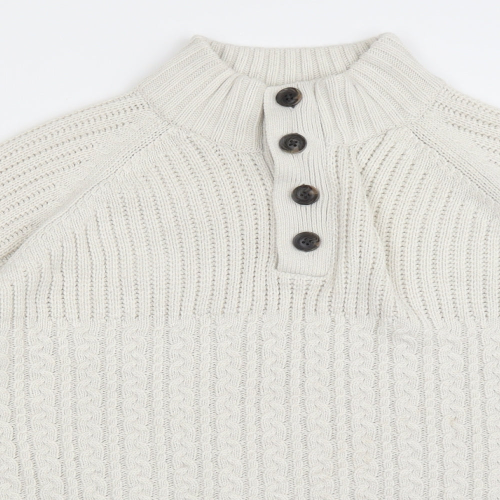 Burton Mens White  Knit Pullover Jumper Size XL