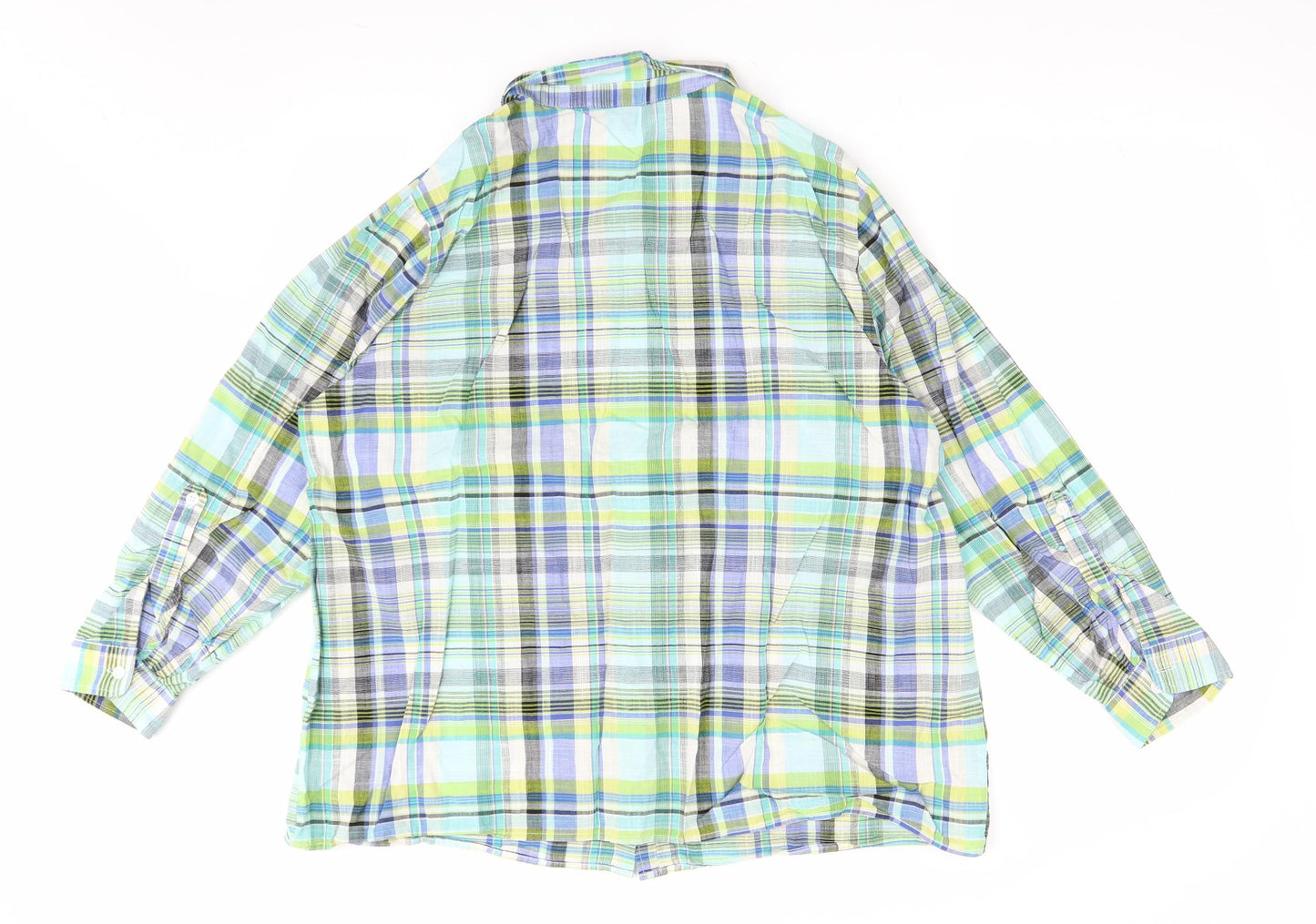 Bonmarché Womens Green Plaid  Basic Button-Up Size 20