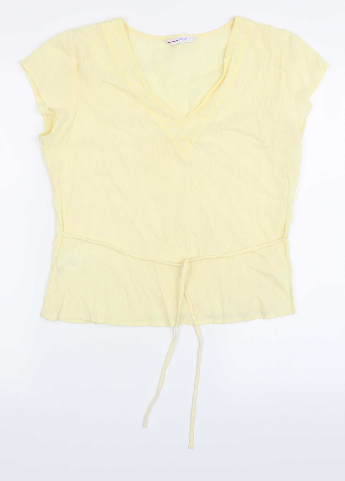 Papaya Womens Yellow   Basic Blouse Size 10