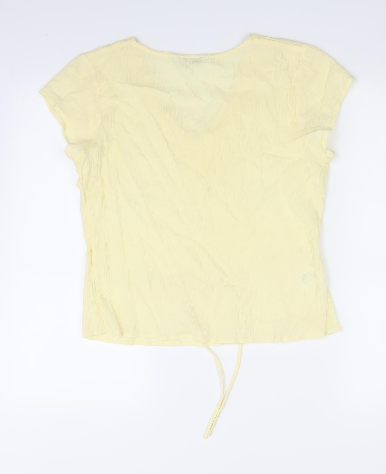 Papaya Womens Yellow   Basic Blouse Size 10