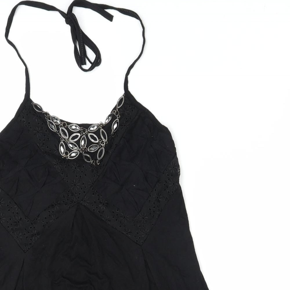 Sanprit Womens Black   Basic Blouse Size M  - Jewelled
