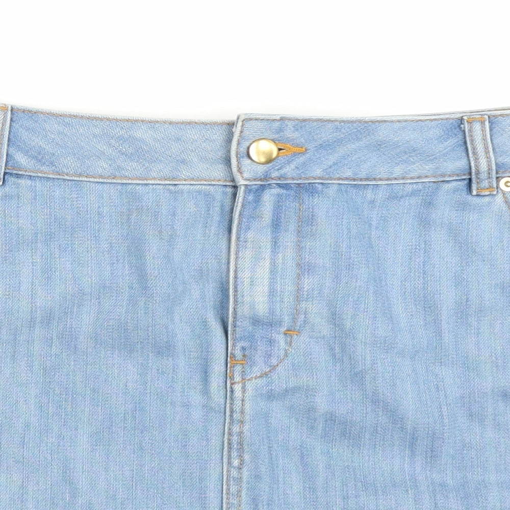 H&M Womens Blue  Denim A-Line Skirt Size 16