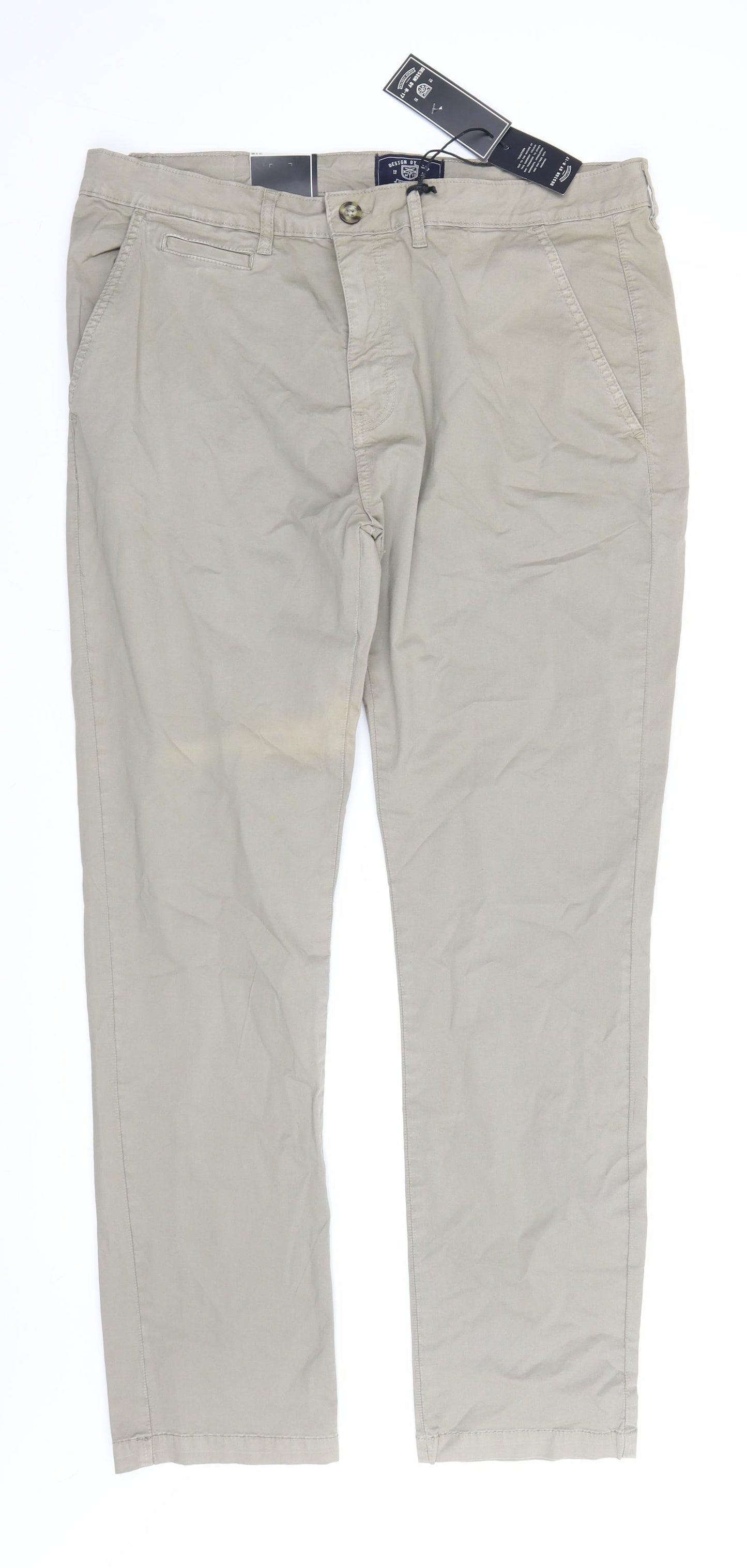 M-17 Denim Mens Beige   Chino Trousers Size 36 L30 in