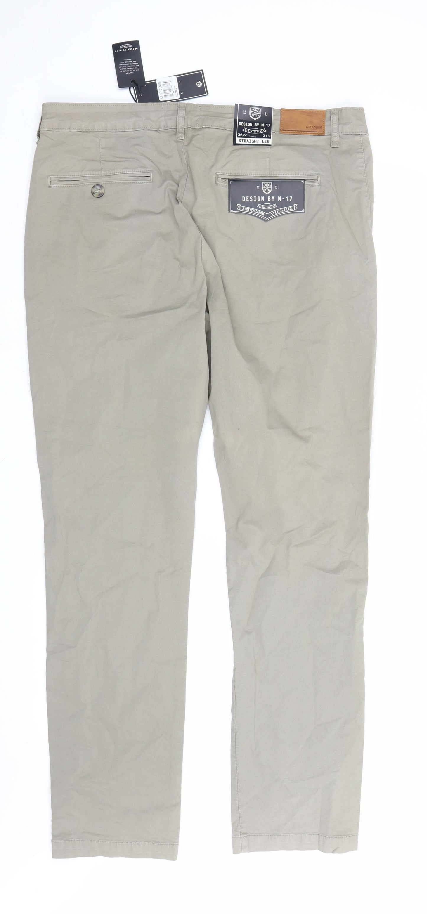 M-17 Denim Mens Beige   Chino Trousers Size 36 L30 in