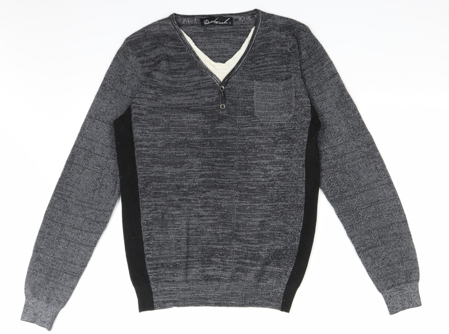 Don'Touch Womens Grey  Knit Pullover Jumper Size S