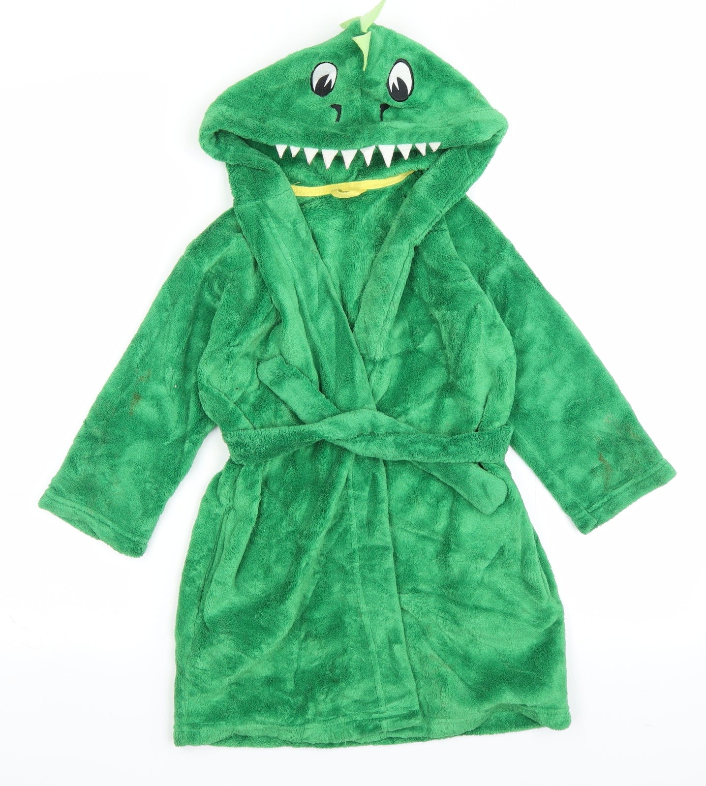 Marks and Spencer Boys Green Solid   Robe Size 3-4 Years  - Dinosaur Hood