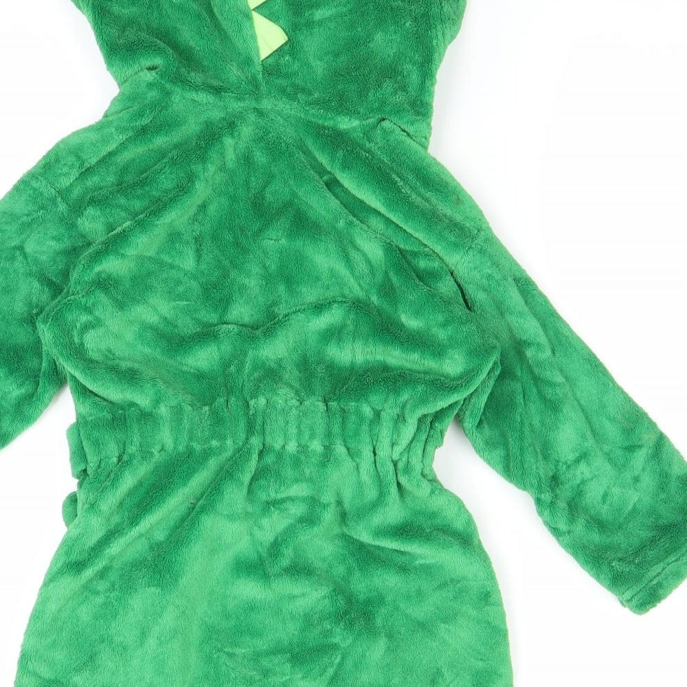 Marks and Spencer Boys Green Solid   Robe Size 3-4 Years  - Dinosaur Hood