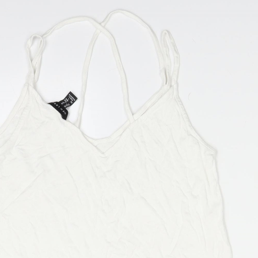 New Look Womens White   Camisole Tank Size 10