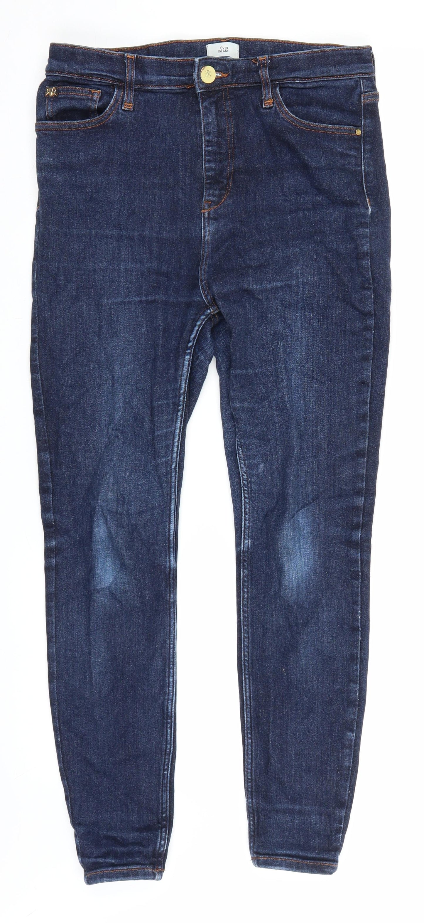 River Island Womens Blue  Denim Jegging Jeans Size 14 L26 in