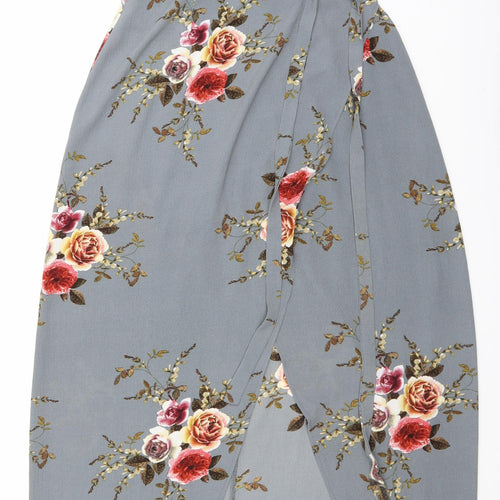Girl In Mind Womens Grey Floral  Fit & Flare  Size 10