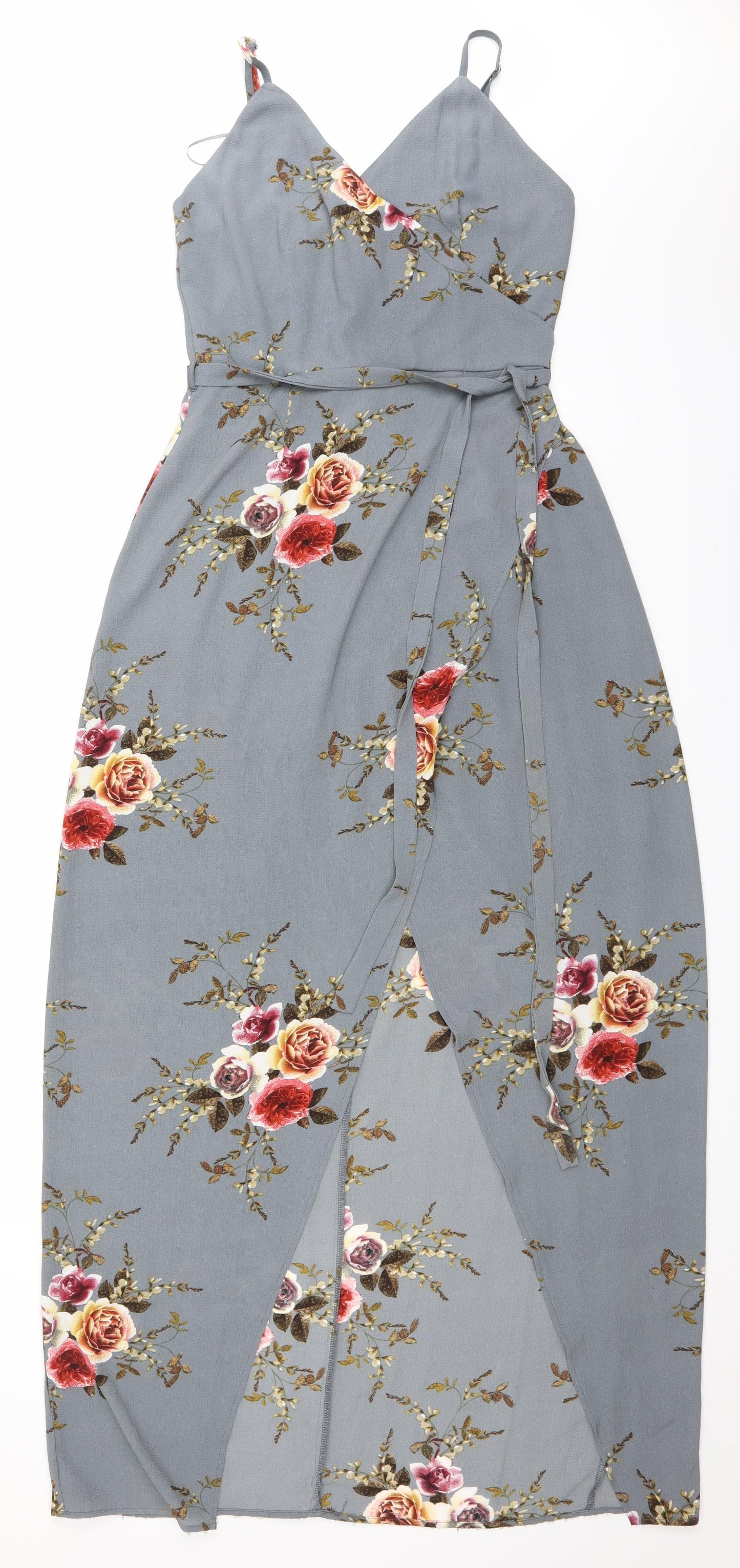 Girl In Mind Womens Grey Floral  Fit & Flare  Size 10