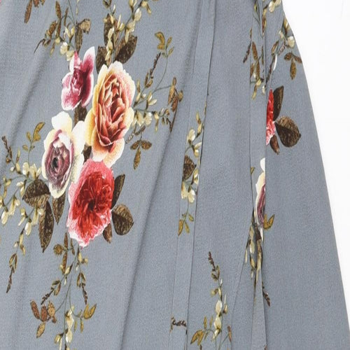 Girl In Mind Womens Grey Floral  Fit & Flare  Size 10