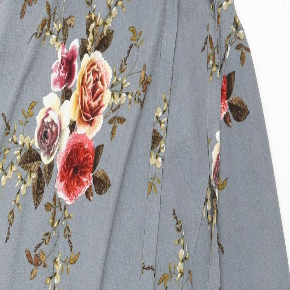 Girl In Mind Womens Grey Floral  Fit & Flare  Size 10