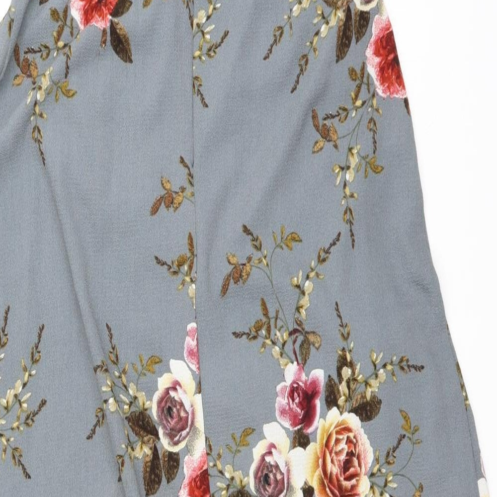 Girl In Mind Womens Grey Floral  Fit & Flare  Size 10