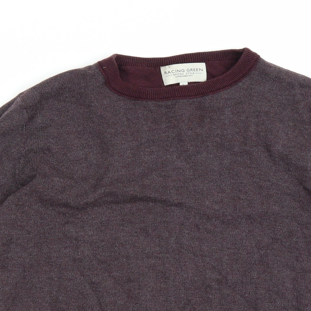 Racing Green Mens Red  Knit Pullover Jumper Size S