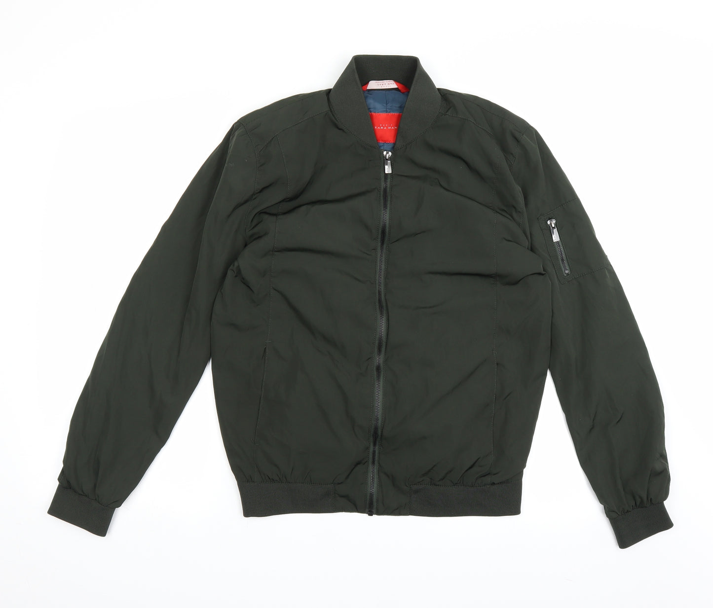 Zara Mens Green   Bomber Jacket Jacket Size M