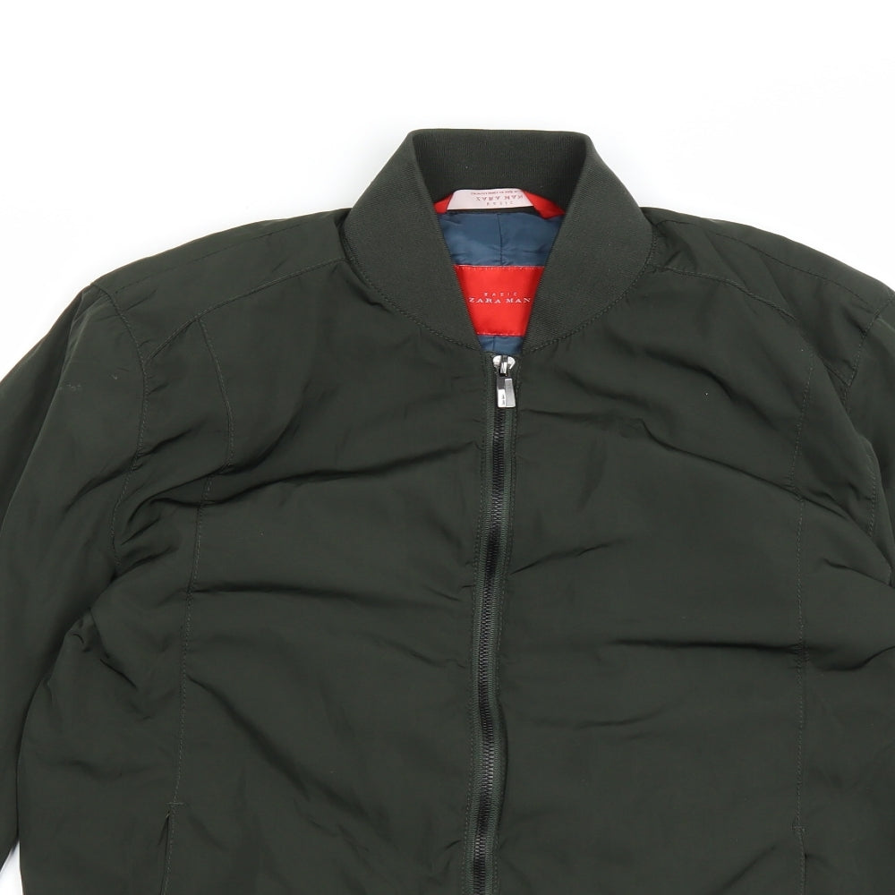Zara Mens Green   Bomber Jacket Jacket Size M