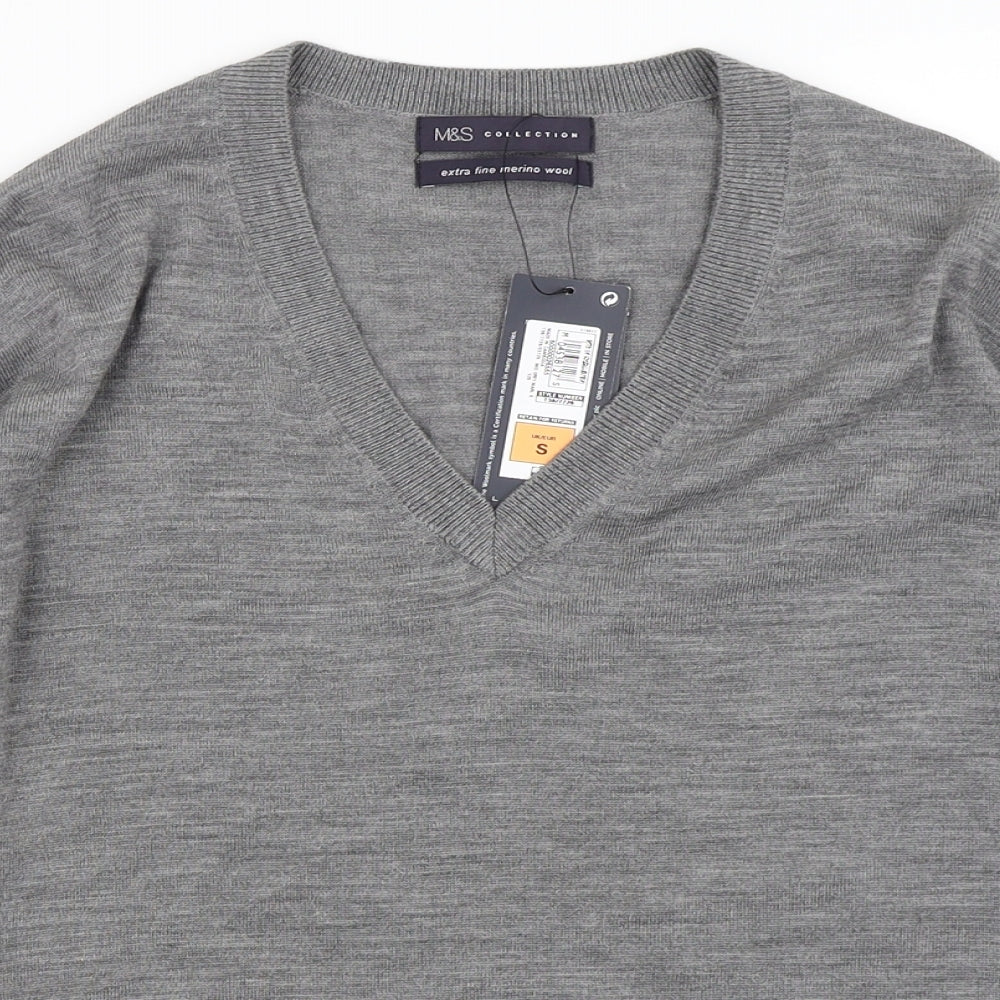 M&S Collection Mens Grey   Pullover Jumper Size S