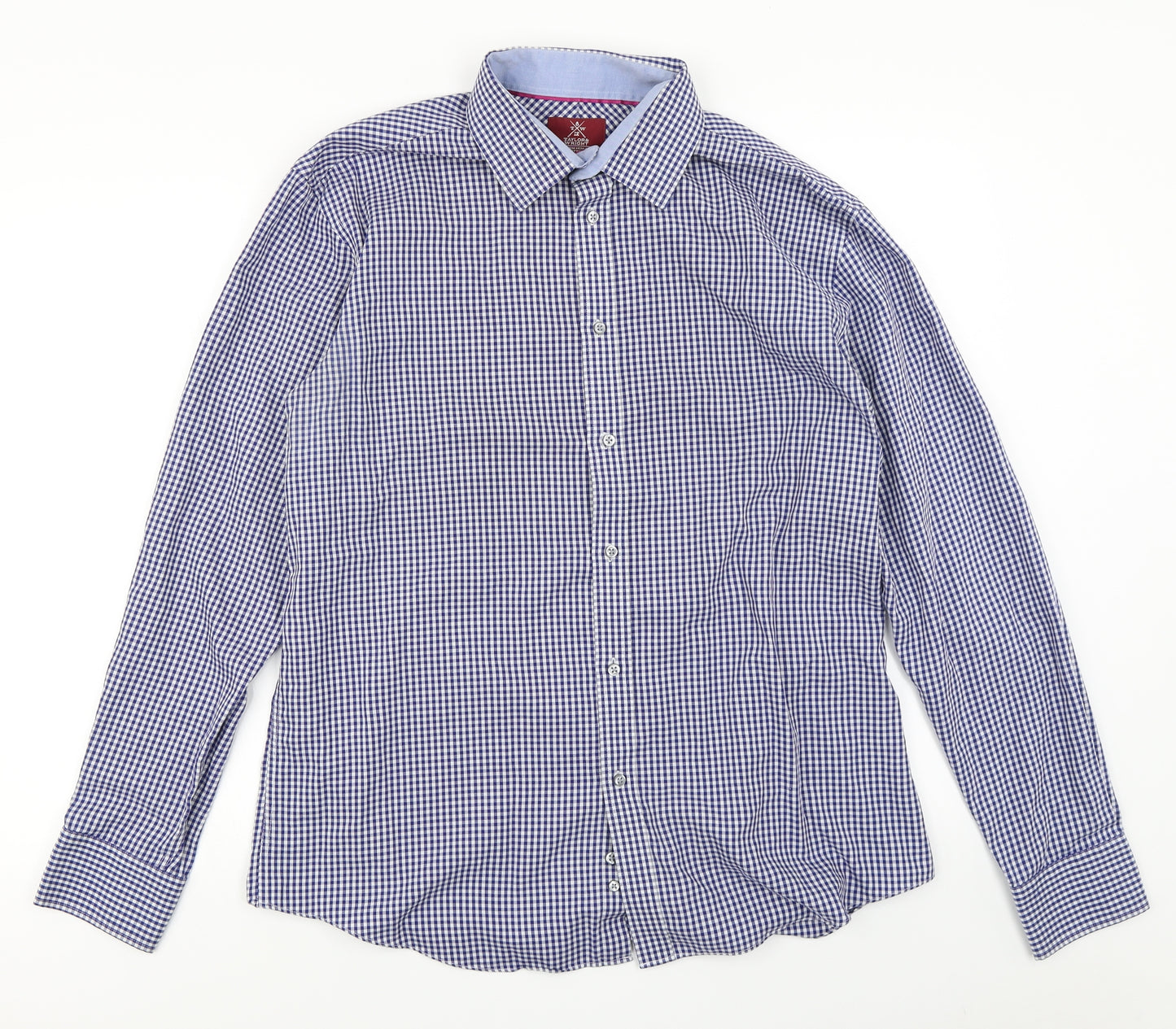 Taylor & Wright Mens Blue Check   Dress Shirt Size 16.5