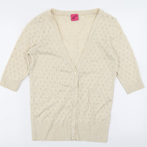 G21 Womens Beige   Cardigan Jumper Size 10