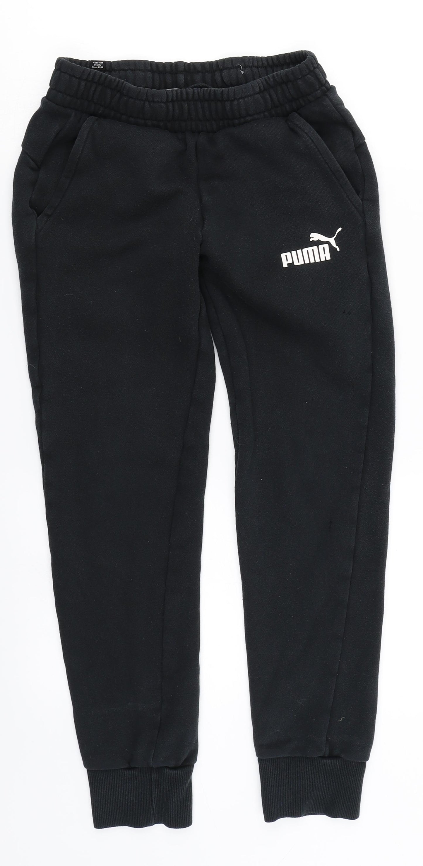 PUMA Boys Black   Jogger Trousers Size XS