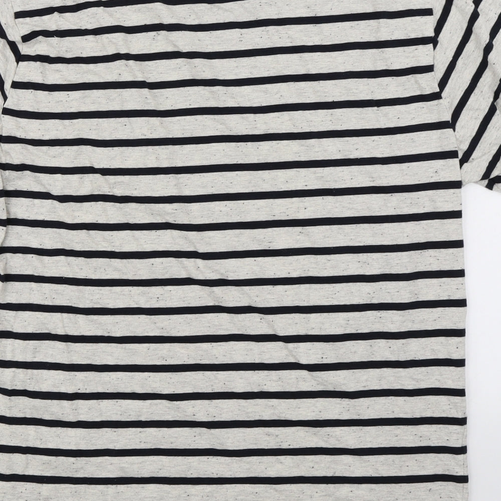 Easy Mens Blue Striped   T-Shirt Size L