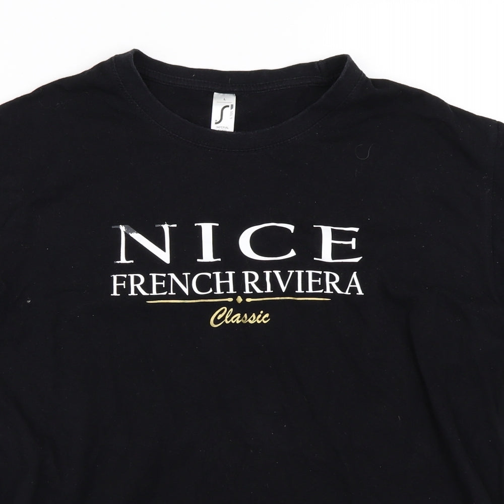 Sol's Mens Black    T-Shirt Size L