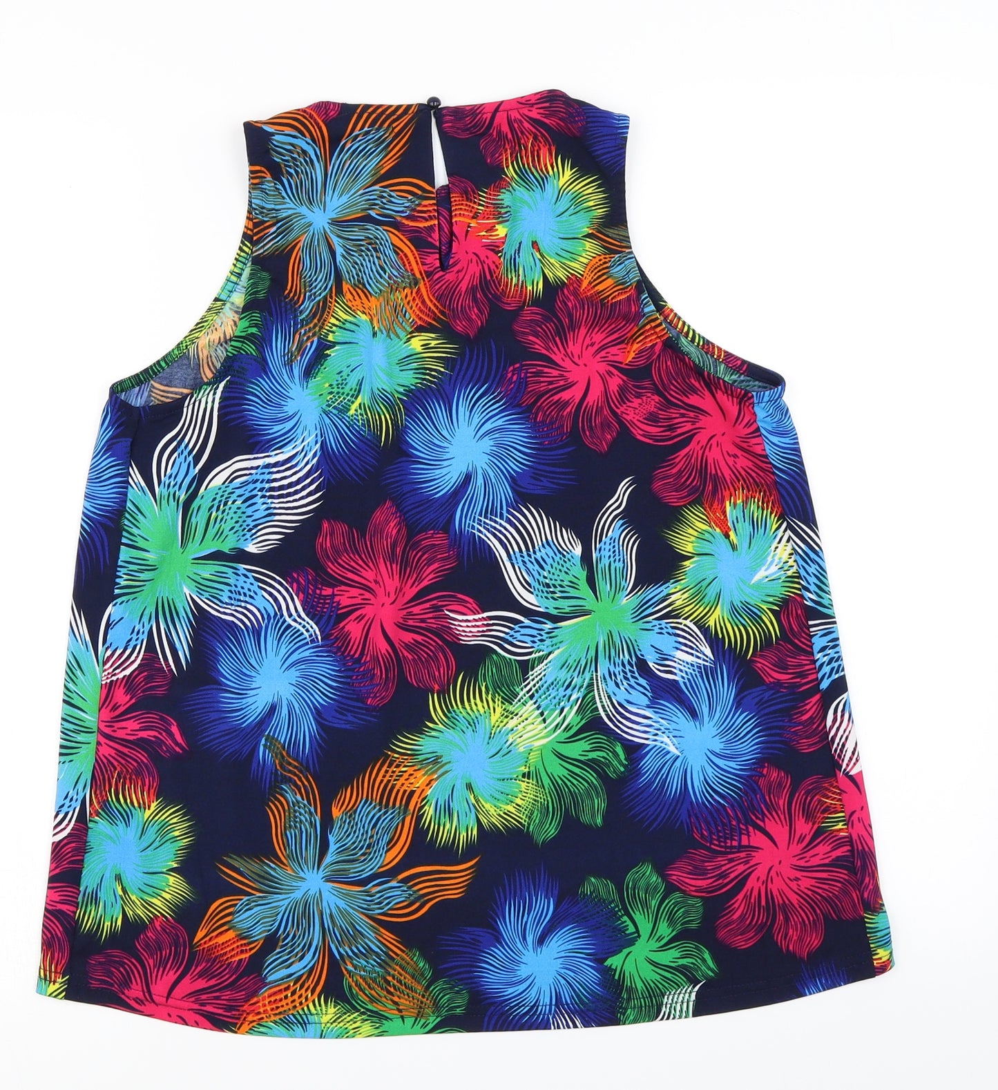 Stella Womens Blue Floral  Basic T-Shirt Size 10