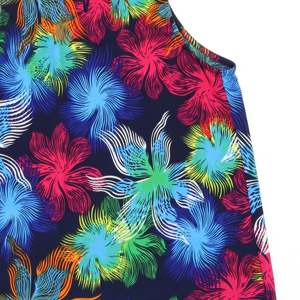 Stella Womens Blue Floral  Basic T-Shirt Size 10