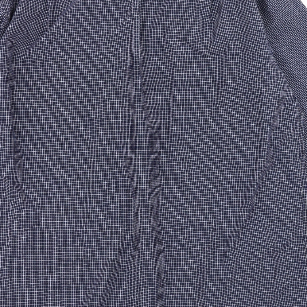 M&S Collection Mens Blue Check   Dress Shirt Size 16