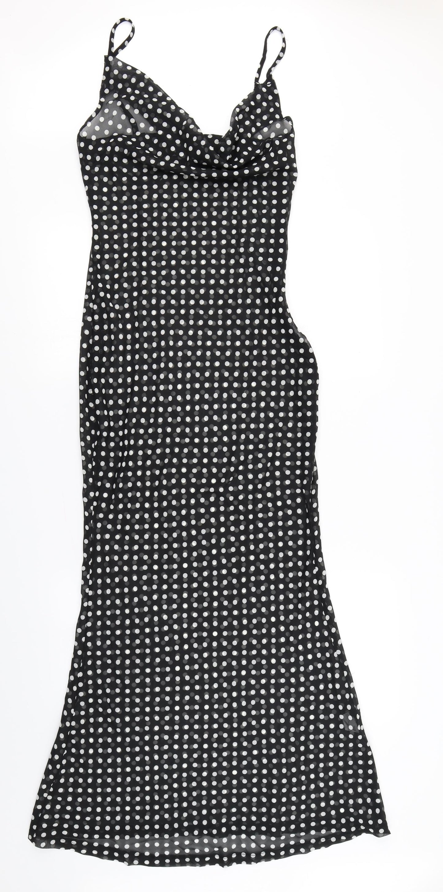 Missguided Womens Black Polka Dot  Maxi  Size 10