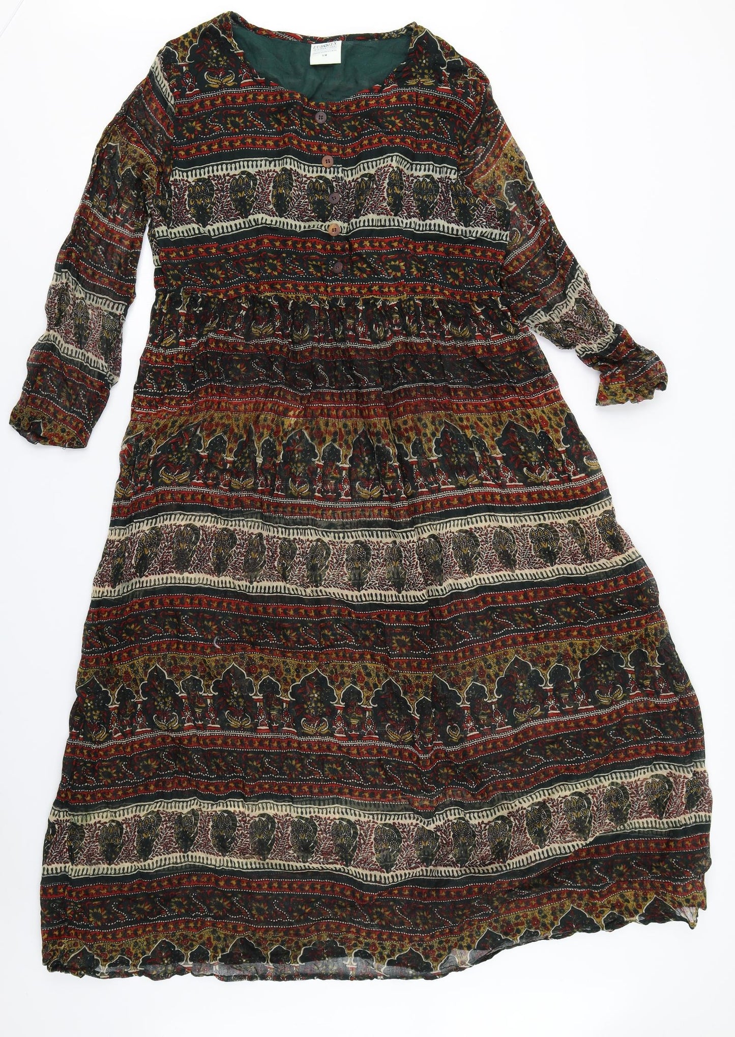 Eurotex Womens Green Paisley  Maxi  Size S