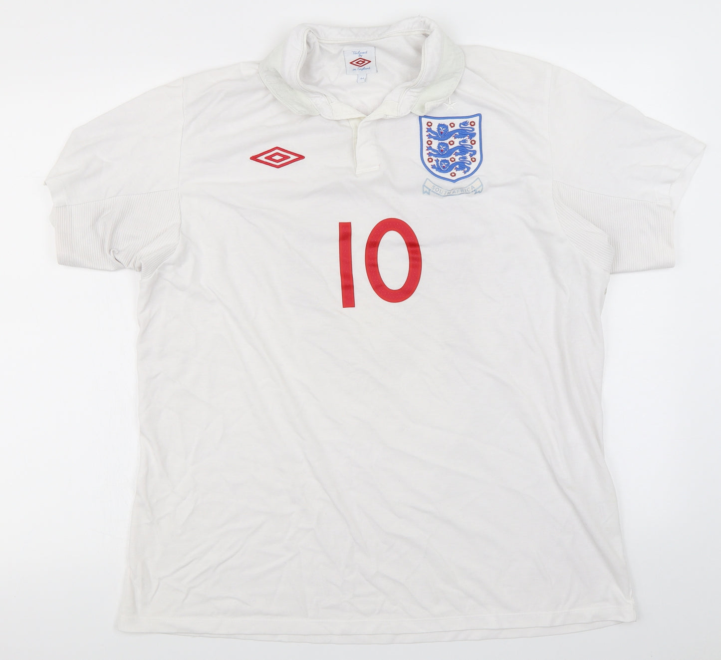 Umbro Mens White    Polo Size S  - England Rooney