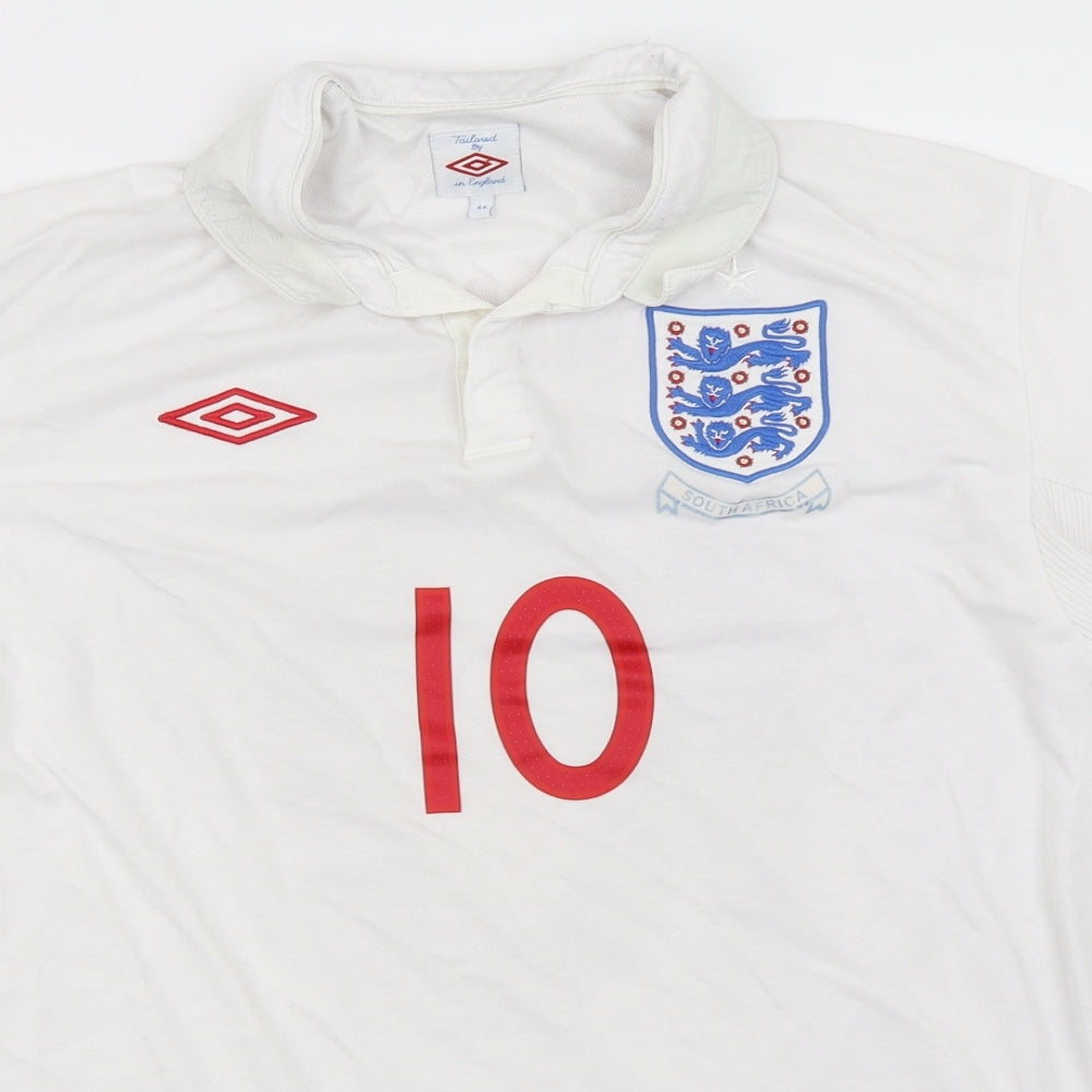 Umbro Mens White    Polo Size S  - England Rooney