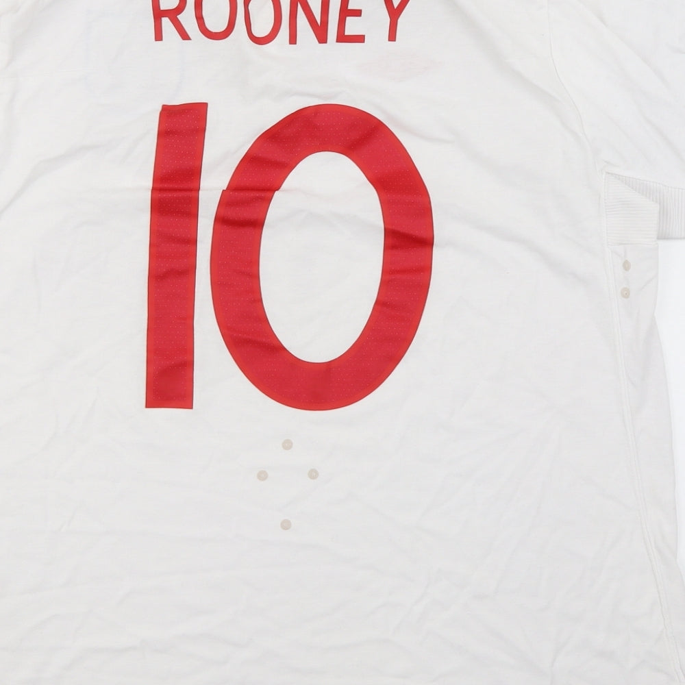 Umbro Mens White    Polo Size S  - England Rooney