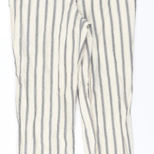 River Island Girls White Striped  Carrot Trousers Size 9 Years
