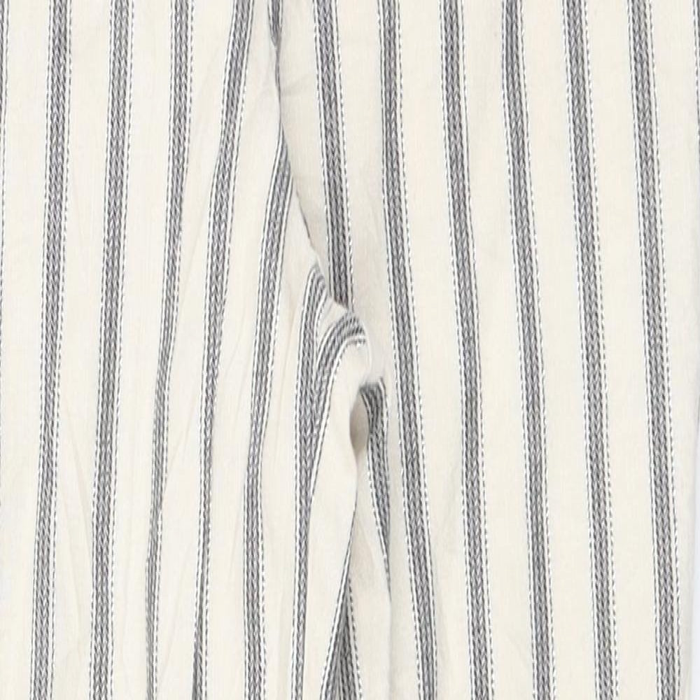 River Island Girls White Striped  Carrot Trousers Size 9 Years