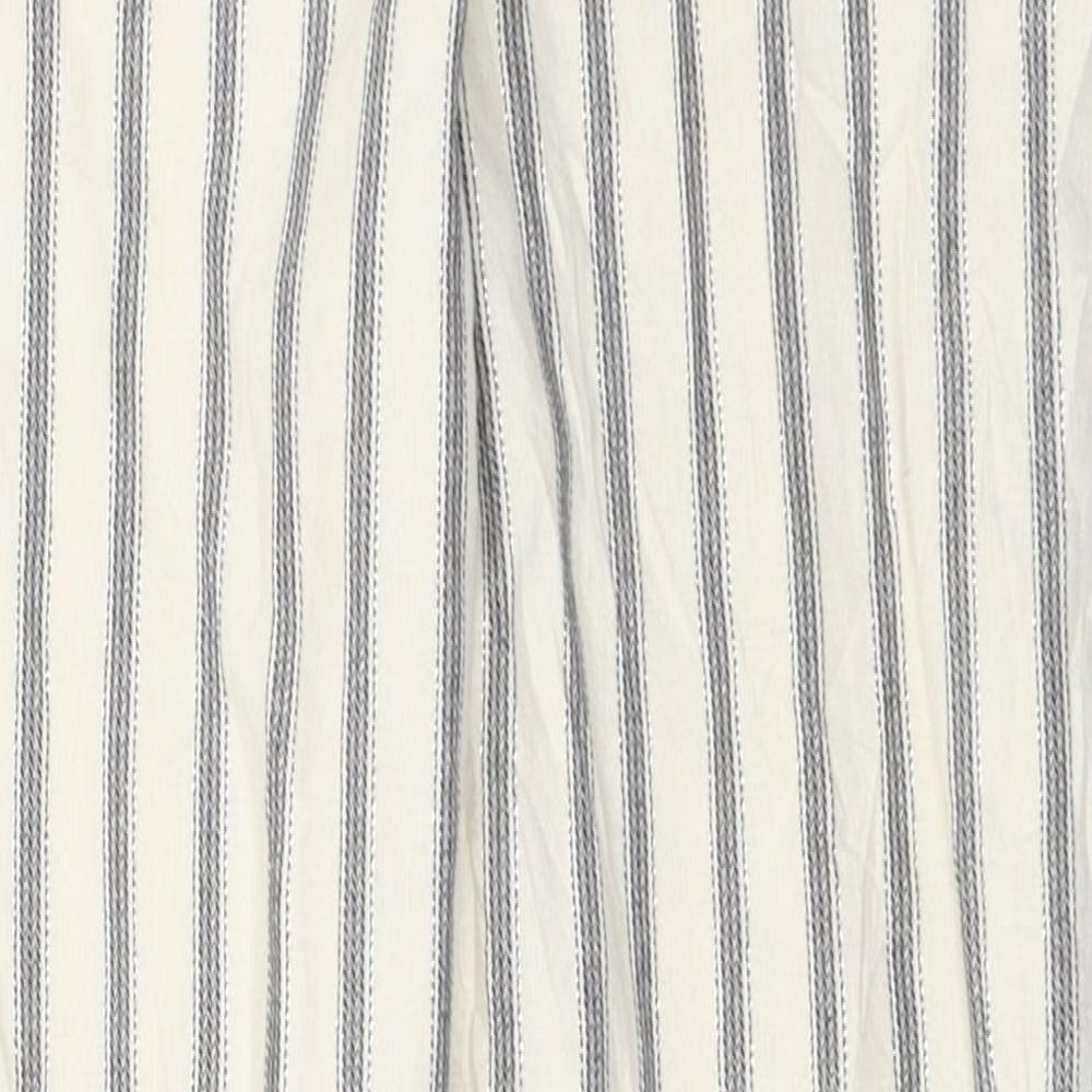 River Island Girls White Striped  Carrot Trousers Size 9 Years