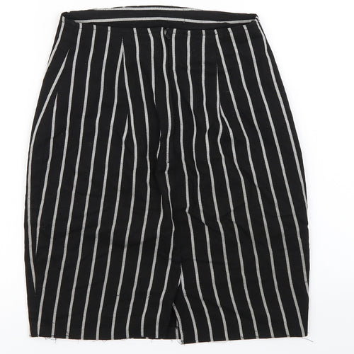 Miss Selfridge Womens Black Striped  Straight & Pencil Skirt Size 24 in
