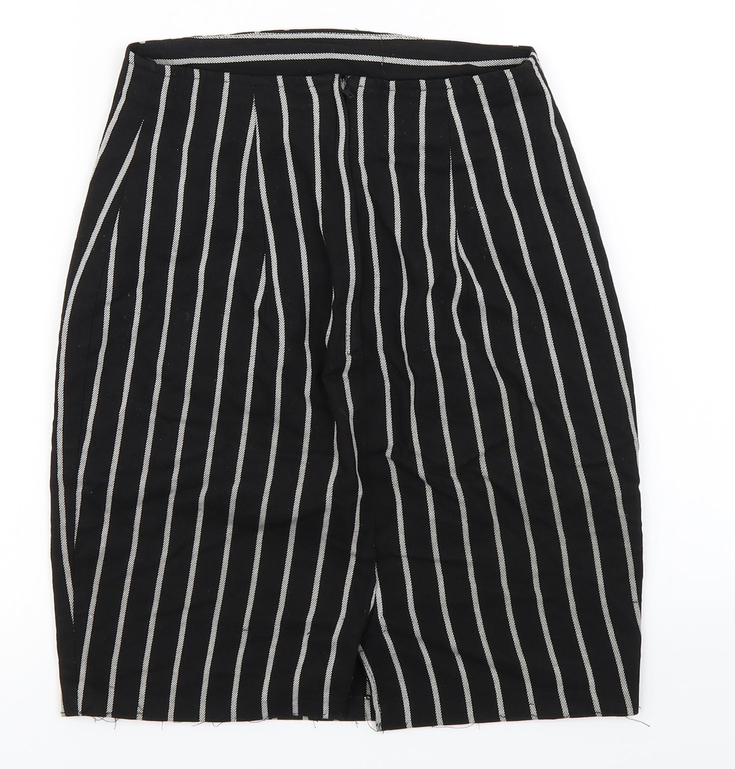 Miss Selfridge Womens Black Striped  Straight & Pencil Skirt Size 24 in