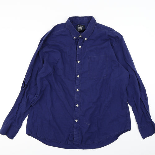 The Saville Row Company Mens Blue    Button-Up Size XL